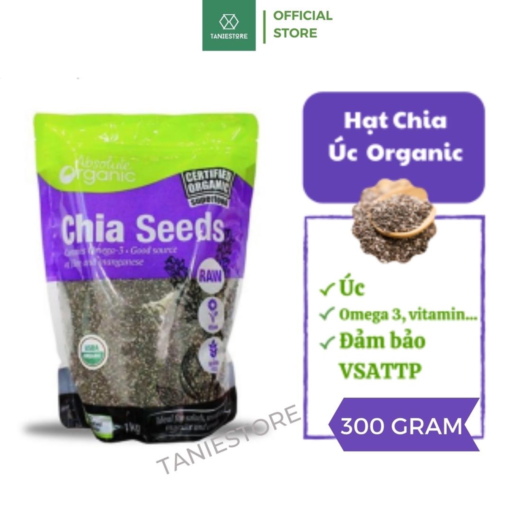 Hạt Chia Úc hữu cơ giảm cân, ăn kiêng chuẩn Organic 250gram chất lượng Sạch - Đều - Đẹp