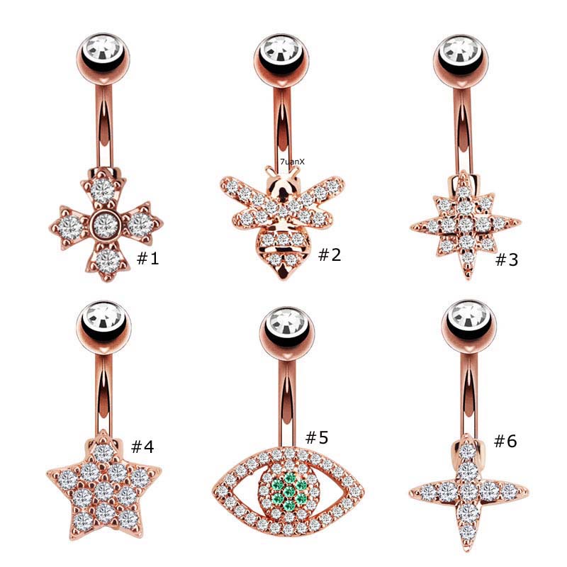 Khuyên rốn bằng thép không gỉ cá tính hợp thời trang 14 gauge