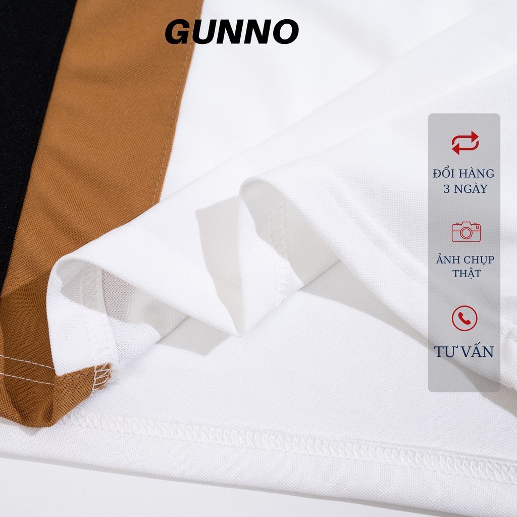 Áo polo nam GUNNO vải cvc dày dặn thấm hút nhanh bền màu không nhăn co giãn tốt