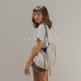 Karatta | dumbling bag | - túi tote nữ - túi tote đựng laptop - chất liệu da phối bố - hàng có sẳn
