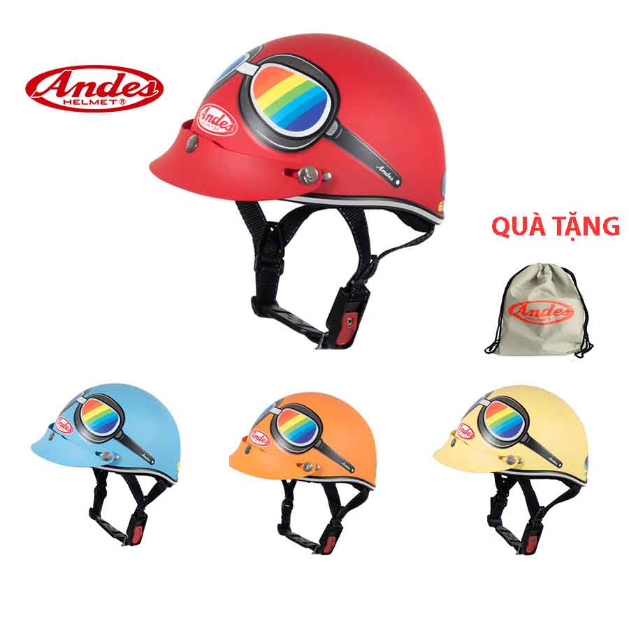 Mũ bảo hiểm trẻ em nửa đầu Andes haly tem mắt kính