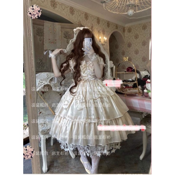 YAS0787-Váy Lolita op cộc tay sweet dream 3 tầng