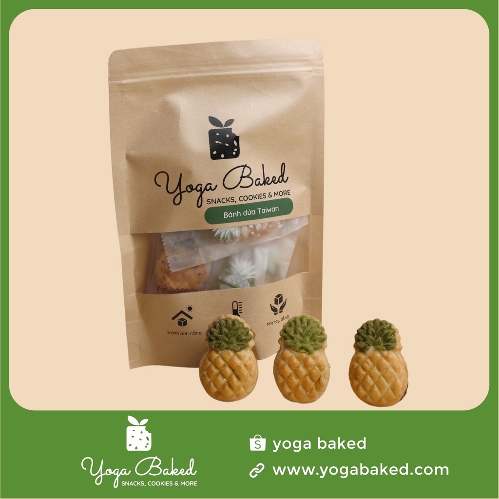 Bánh dứa Taiwan chuẩn vị thơm ngon - Yoga Baked - Bánh dứa Đài Loan - 85 Gram