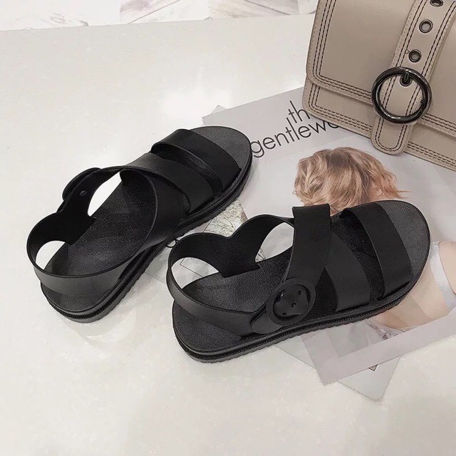 [Mã FASHIONGREEN264 giảm 10% tối đa 30k đơn từ 99k] ] Dép sandal nhựa dẻo quai chéo