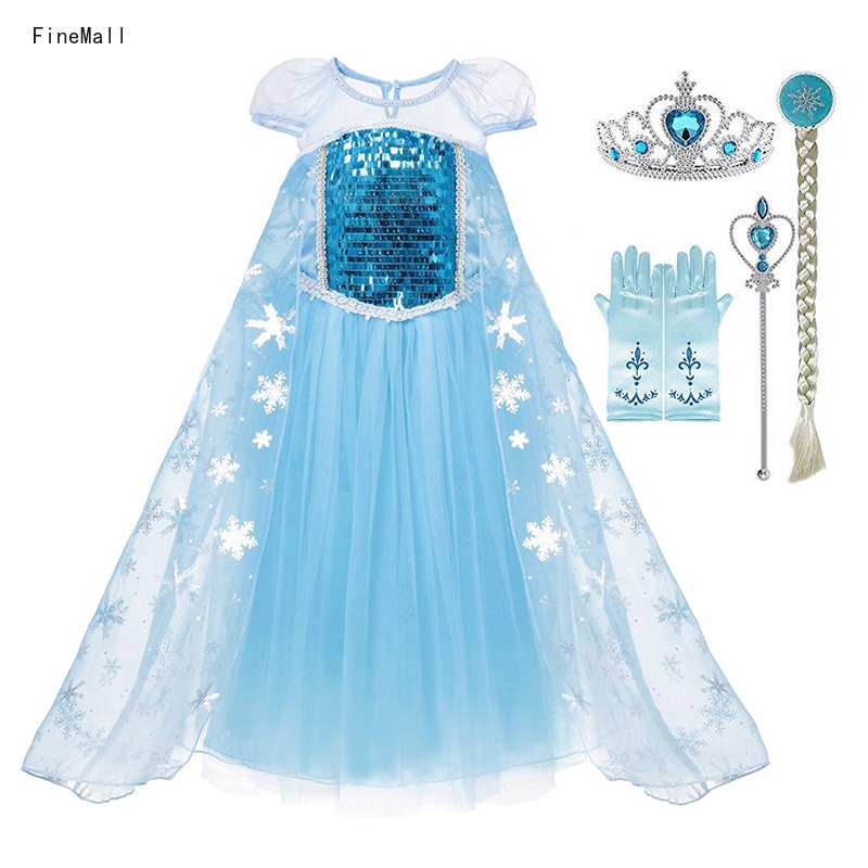 Đầm Công Chúa Elsa Cho Bé Gái Từ 3-10 Tuổi