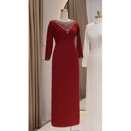 Áo dài tiệc trung niên sui gia đi đám cưới