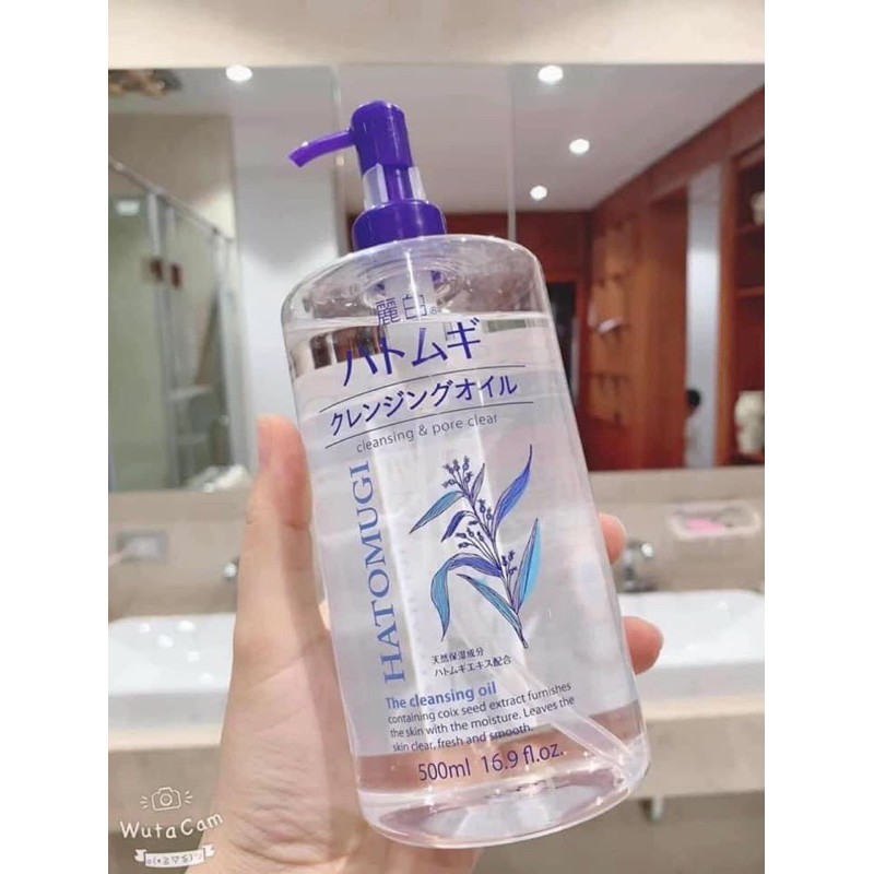 Dầu Tẩy Trang Dưỡng Ẩm Chiết Xuất Từ Hạt Ý Dĩ Hatomugi Cleansing Oil 500ml |HÀNG NỘI ĐỊA NHẬT