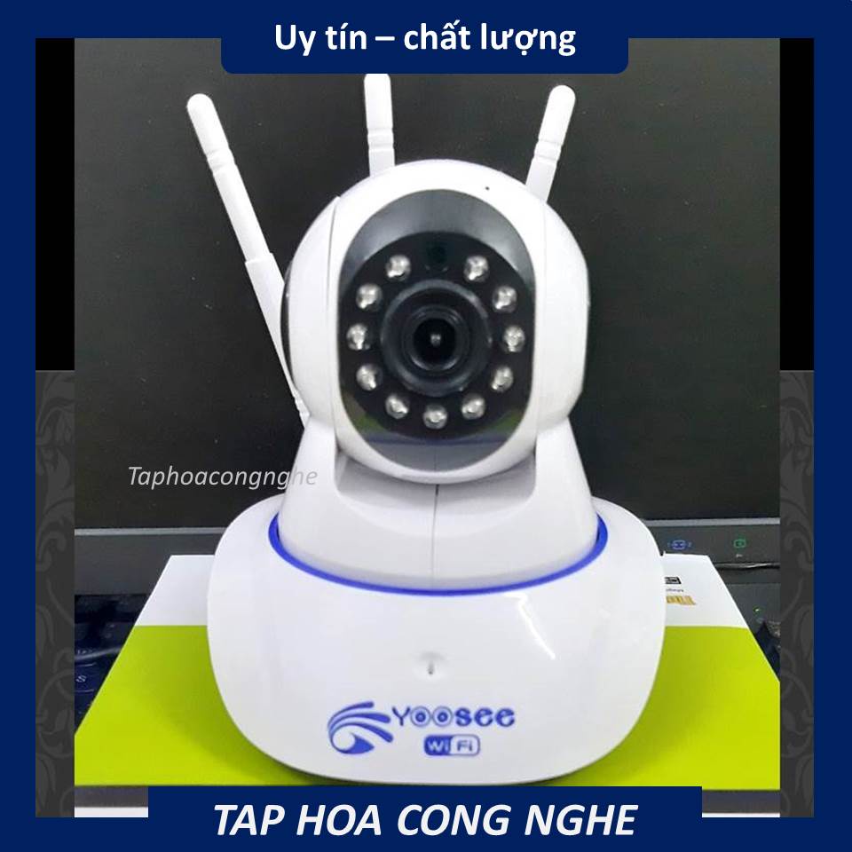 Camera YOOSEE WIFI IP XOAY 360 ĐỘ 3 RÂU không cổng LAN khe thẻ nhớ trên đầu camera hỗ trợ hồng ngoại quay đêm