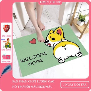 Thảm chùi chân chống trượt hình thú thấm nước cao cấp 3D