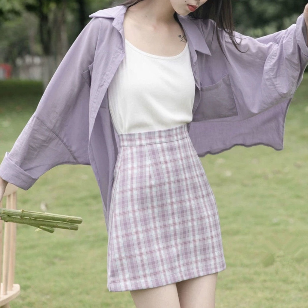 Áo Sơmi DàI Tay MàU TíM Đơn GiảN Cho Nữ áo sơ mi  JL-CX-02