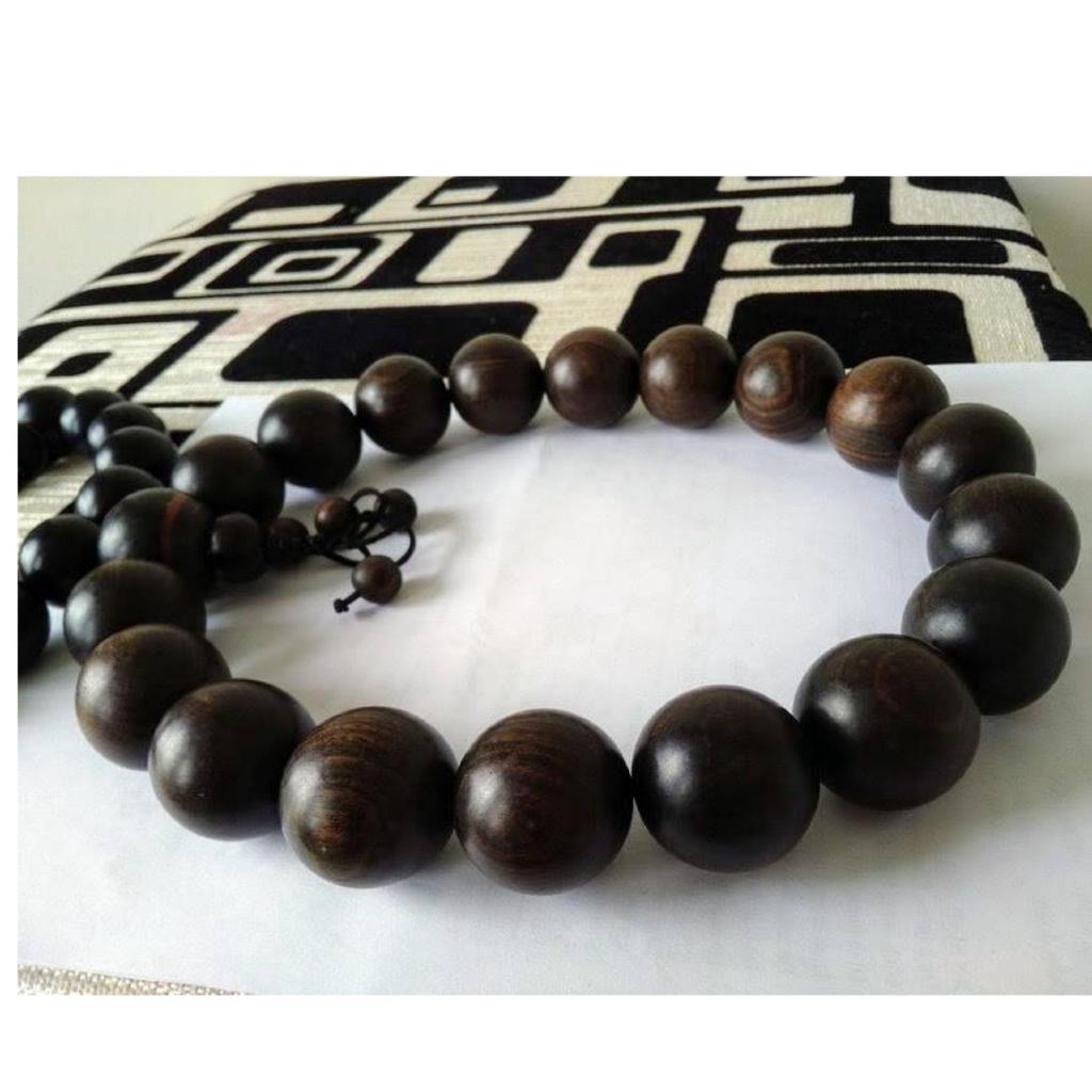 Vòng tràng hạt gỗ Mun 19 hạt cao cấp - 20mm
