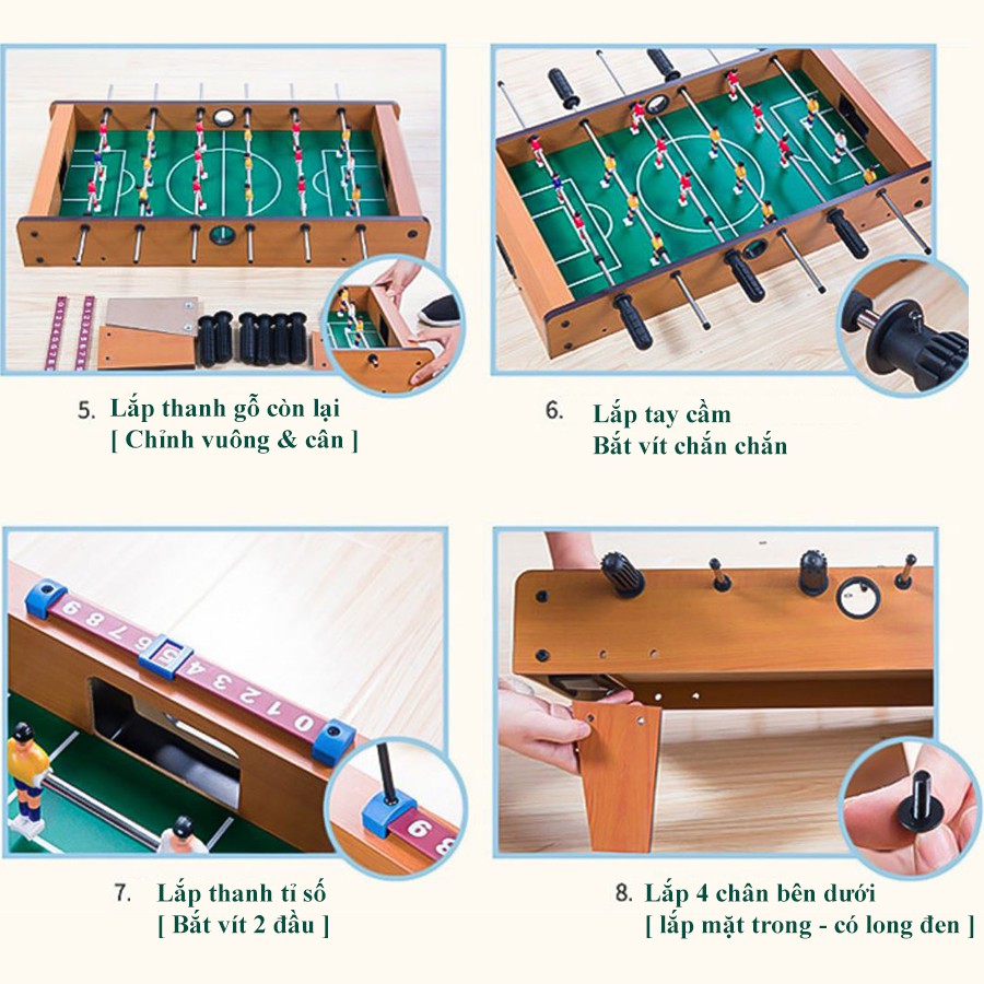 Bàn Bi Lắc Trẻ Em, Rèn Luyện Phản Xạ, Tư Duy Cho Bé - 6 Tay Cầm Bằng Gỗ - Hàng Nhập Khẩu Đầy Đủ Phụ Kiện