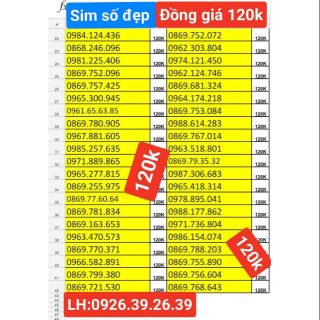 Sim viettel 10 số đồng giá 120k