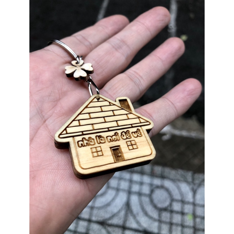 Móc khóa Hình Ngôi Nhà - Khắc Tên Theo yêu Cầu