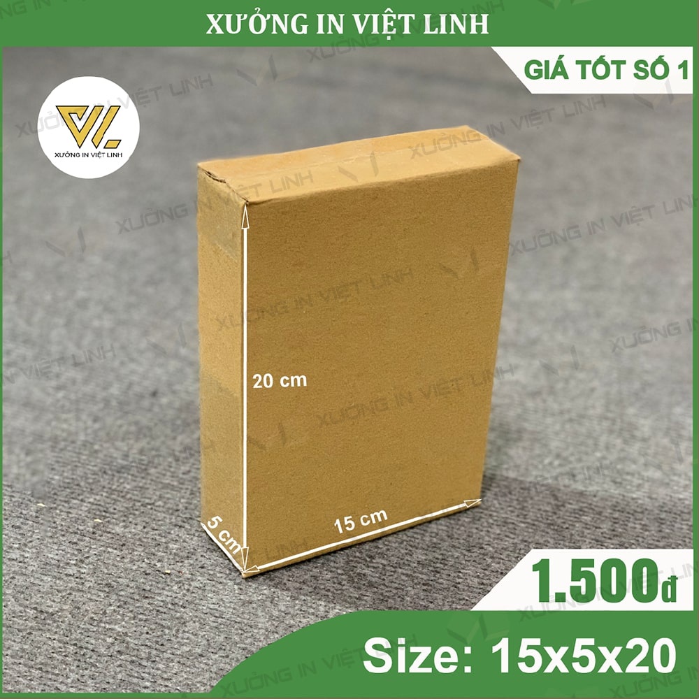 100 Hộp Carton Đóng Hàng Kích Thước 20x15x5 cm
