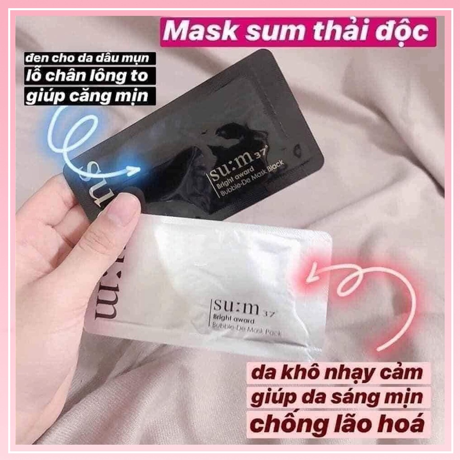 Mặt Nạ Thải Độc Sum 37 Bright Award Bubble De Mask 2ml Hai Màu Đen - Trắng Hàn Quốc