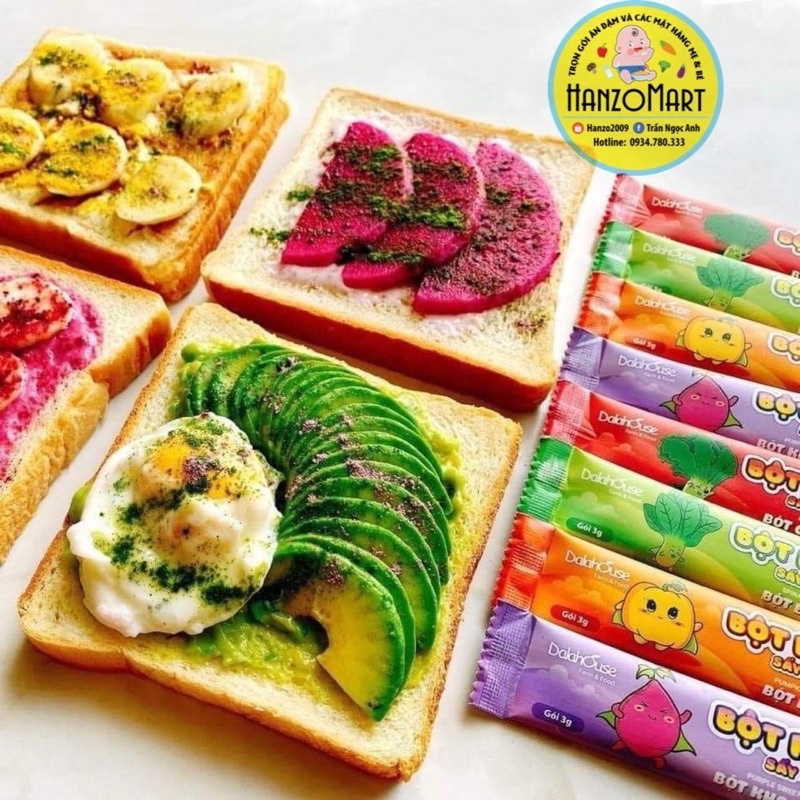 Bột rau củ cho bé ăn dặm sấy lạnh Dalathouse Dalahouse gói 3gr 10gr