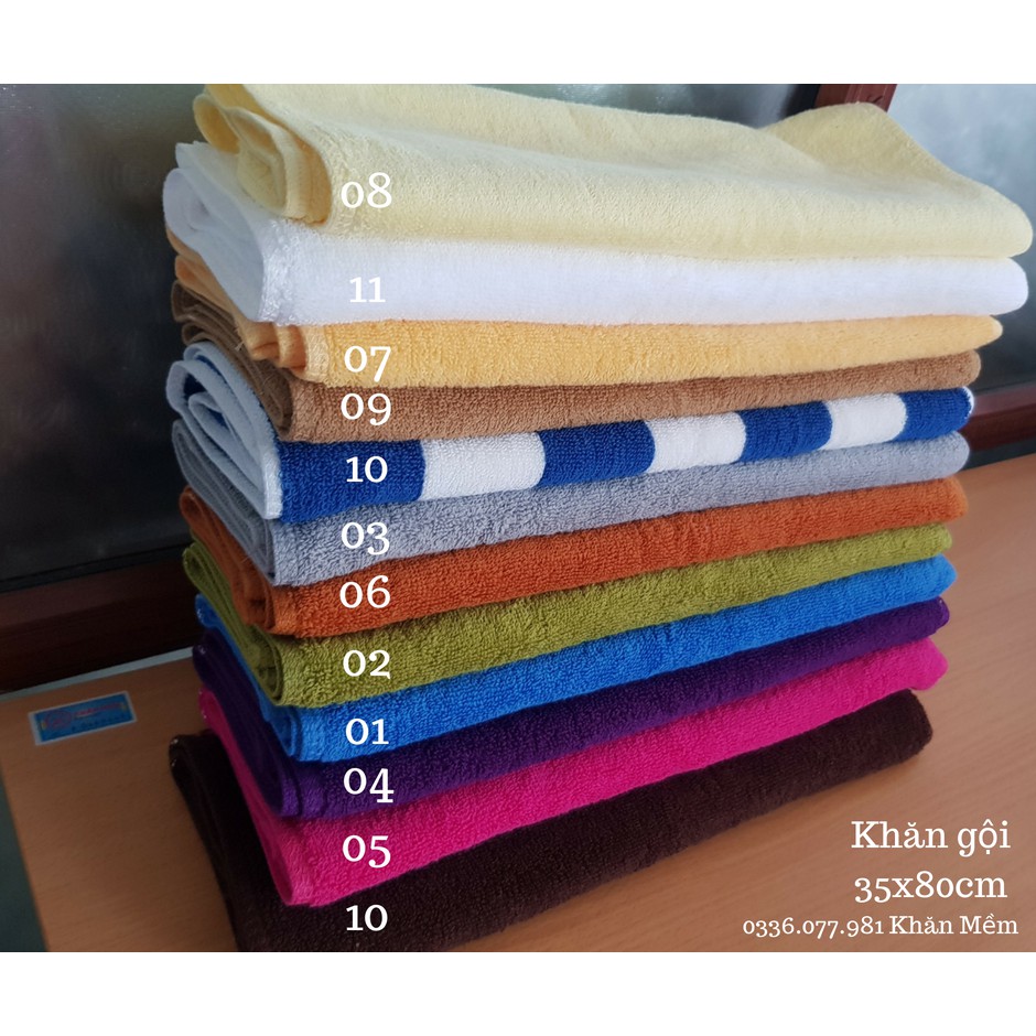 Khăn quấn đầu, lau tắm, tập yoga gym 35x80cm cotton - 12 màu - khanmem.com