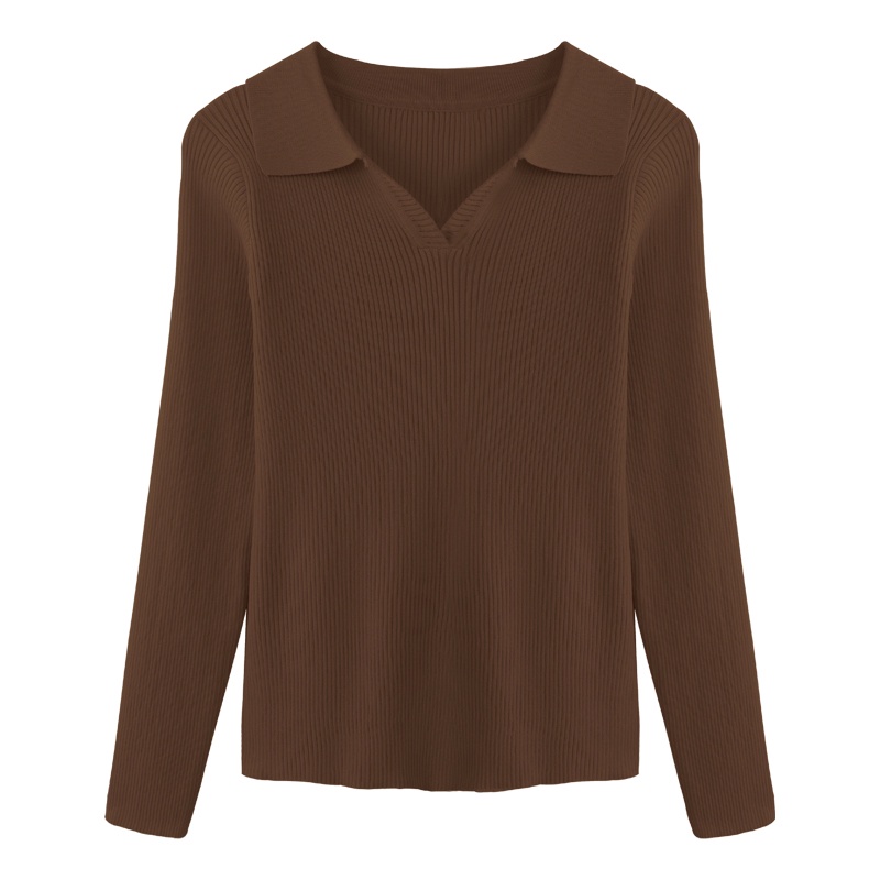 NUZIRO  Áo sweater  dệt kim màu trơn thời trang Hàn Quốc