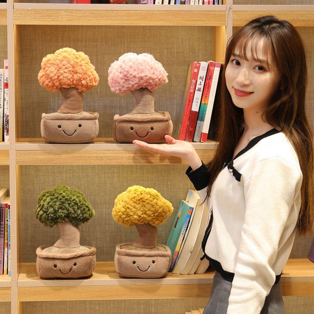 Rebuy1 Búp Bê Đồ Chơi Nhồi Bông Hình Cây May Mắn Hoạt Hình Đáng Yêu