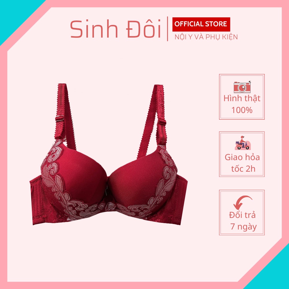 Áo ngực nữ ren mút dày nâng ngực tạo khe có gọng cúp xéo mềm mịn size 36 mặc áo dài