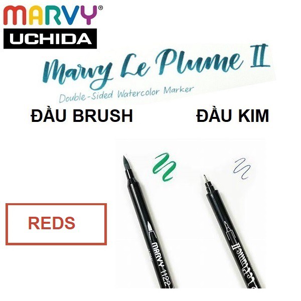 [Giá sỉ] [REDS] Bút lông màu hai đầu chất lượng cao Marvy Le Plume II - 1122