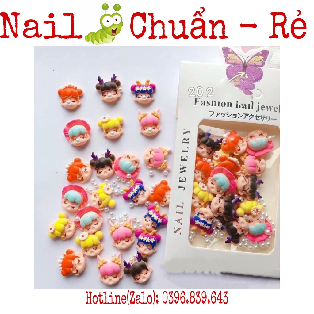 Charm Hoạt Hình - Nơ - Gấu - Kẹo Mút Cute Trang Trí Gắn Móng