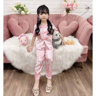 Bộ lụa quần dài (18-30kg) cho bé gái