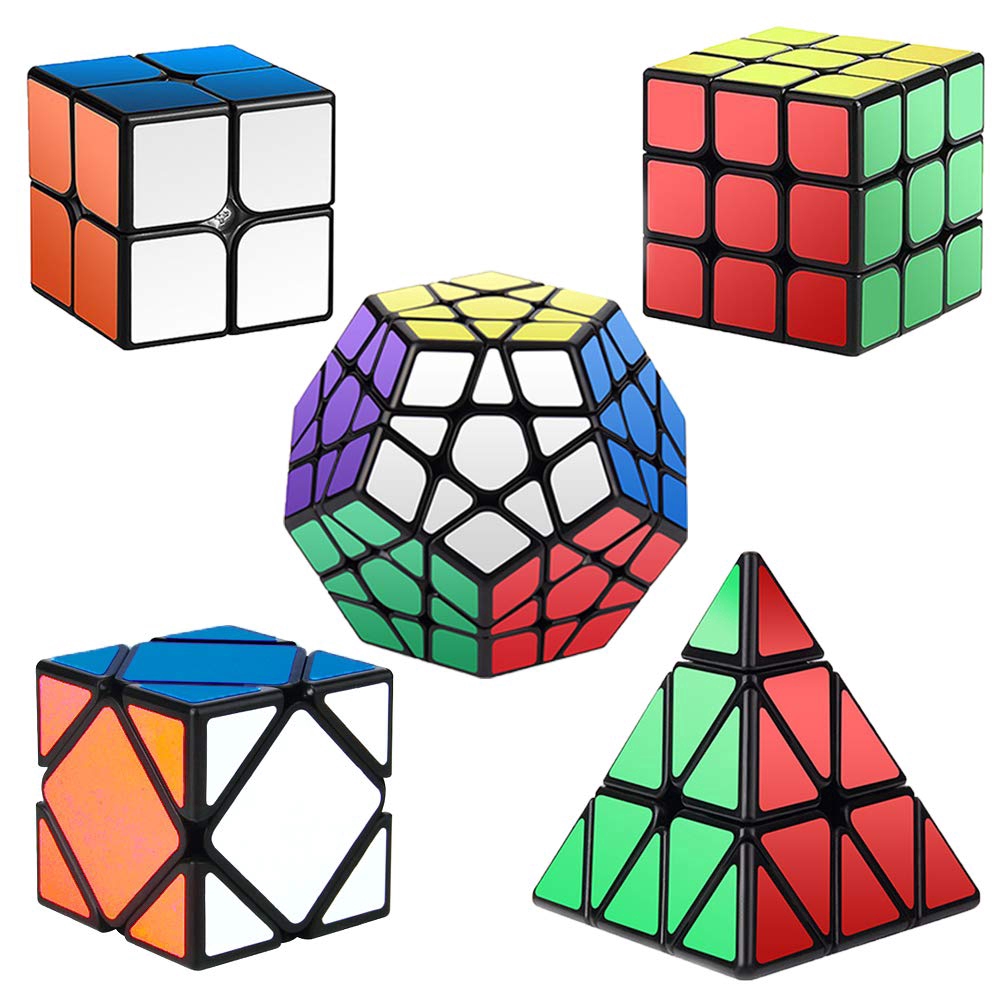 Bộ 5 khối rubik xoay êm gồm khối 2x2x2/3x3x3/Megaminx/Skew/Pyramid