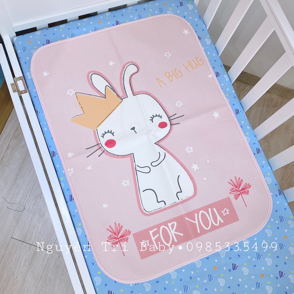 Lót thay bỉm chống thấm 4d cho bé chất liệu polyester kt (50x70cm)