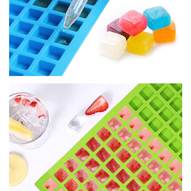 Khuôn Silicone 126 Ngăn Làm Đá Viên / Kẹo / Sô Cô La Hình Vuông