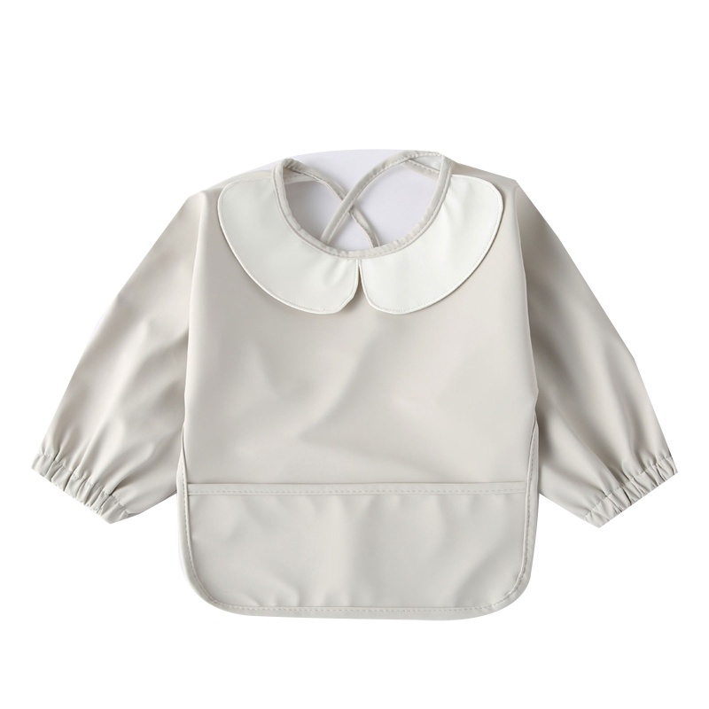 Yếm Ăn Tay Dài Chống Thấm Nước Kèm Túi Đựng Thức Ăn Tiện Dụng Cho Bé Sơ Sinh