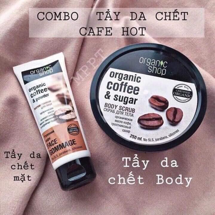 Tẩy Tế Bào Chết Toàn Thân Organic Shop Organic Coffee & Sugar Body Scrub 250ml (Hương Cafe)