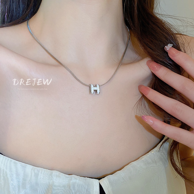 DREJEW Dây chuyền mặt chữ phong cách Hàn Quốc thời trang công sở sang trọng cao cấp dành cho nữ
