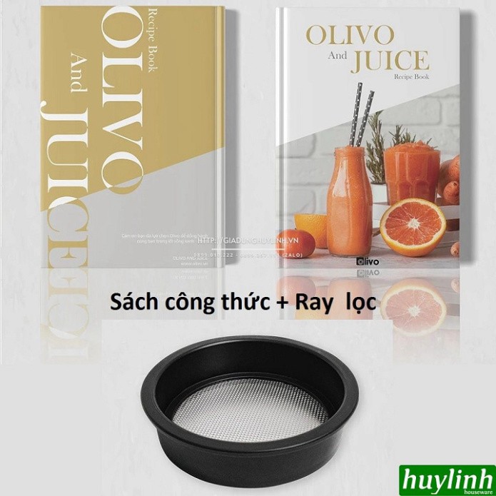 [Mã ELHA10 giảm 6% đơn 5TR] Máy ép chậm Olivo SJ189 - 400W + 3 lưới ép + Tặng voucher + Công thức ép - Bảo hành 10 năm