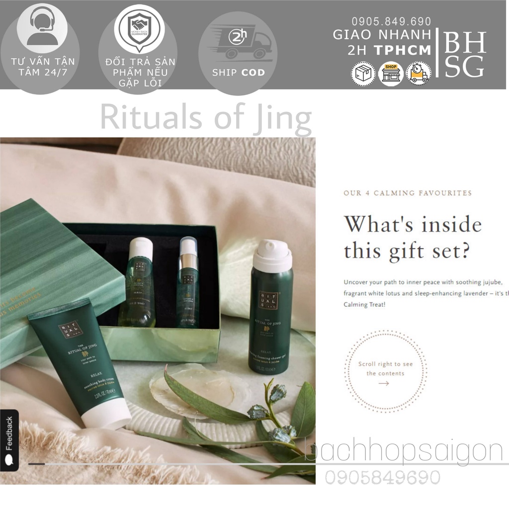 [gift set] quà tặng tắm và dưỡng ẩm, xịt dưỡng da The Rituals of gift set Jing