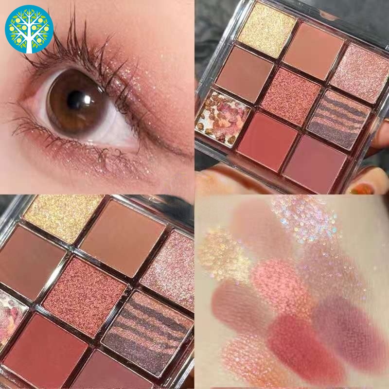 [Hàng mới về] Bảng phấn trang điểm mắt 9 màu sắc ánh ngọc trai trong suốt thời trang