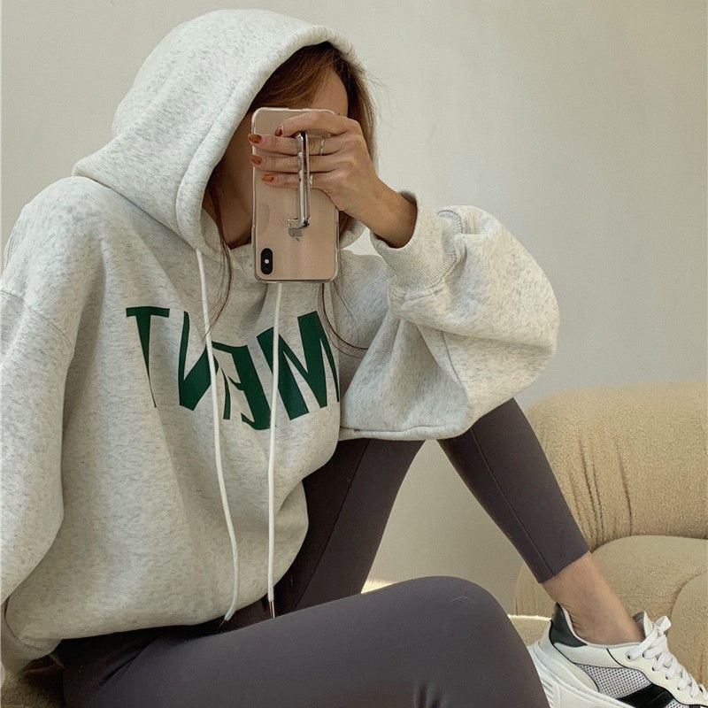 Áo hoodie dáng rộng thời trang Hàn Quốc năng động cho nữ