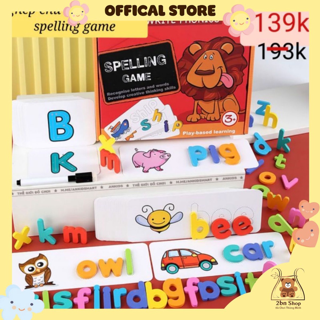 ghép chữ cái tiếng anh spelling game đỏ