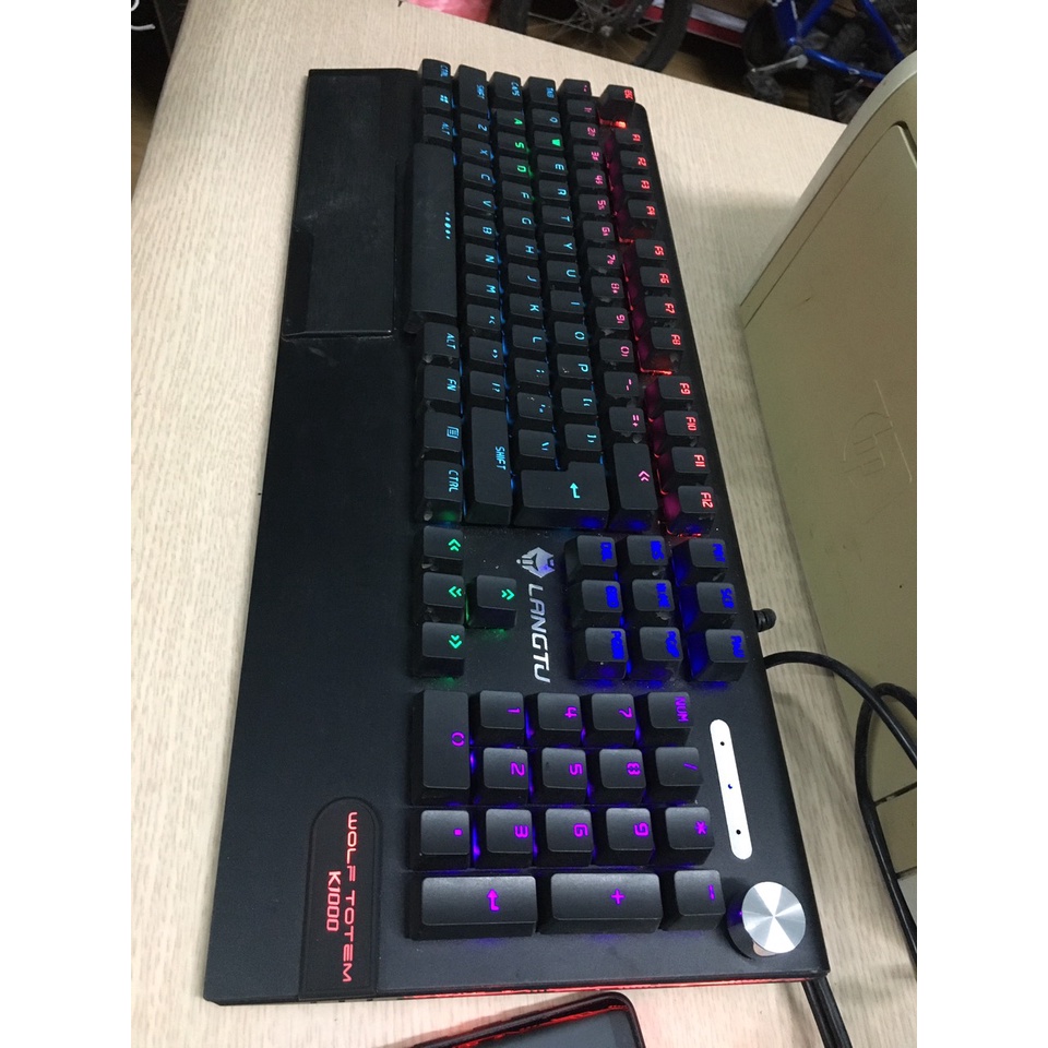 Bàn Phím Cơ Gaming CAO CẤP K1000 FULL LED RGB Có Kê Tay, Blue Switch Gõ Cực Đã Dùng Cho PC Laptop