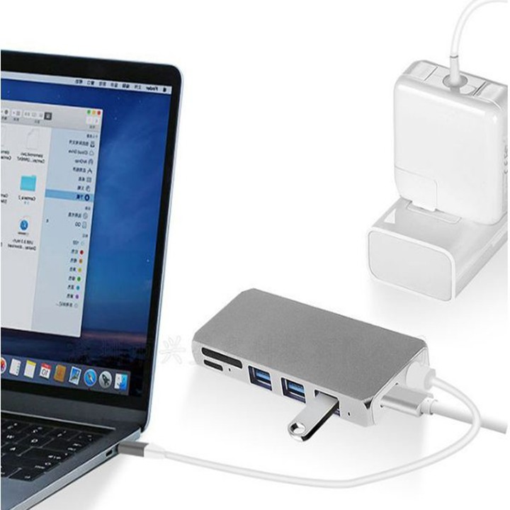 Hub chuyển USB, đọc thẻ nhớ dây type C Macbook