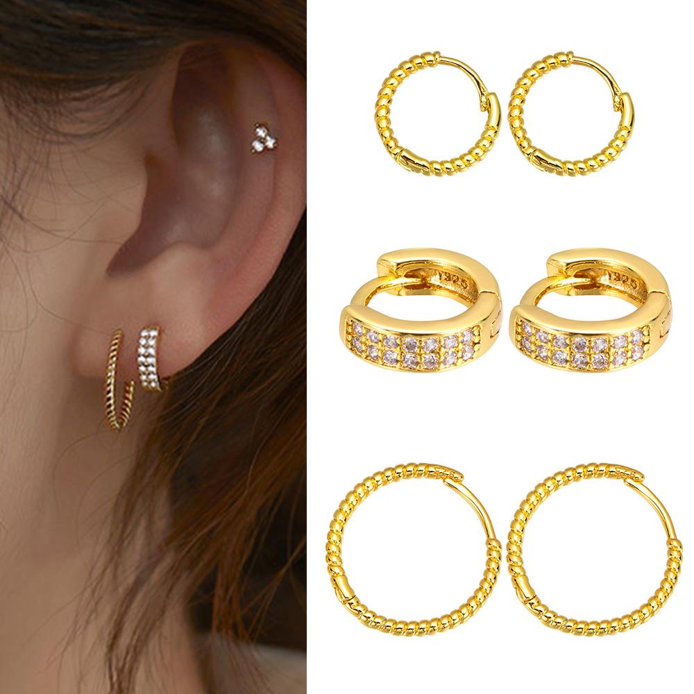 Bông Tai Dạng Vòng Tròn Thời Trang Tinh Tế 1 Cái Cho Nữ