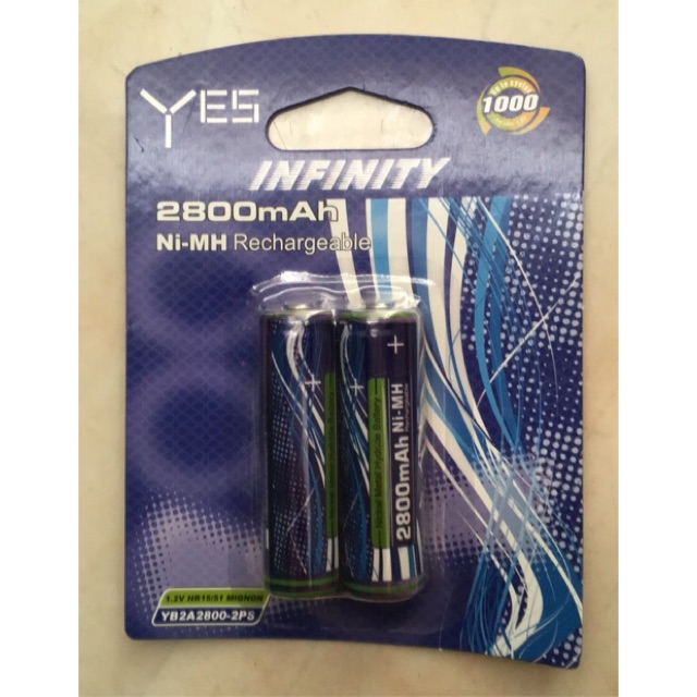 Pin sạc YES INFINITY AA/1.2V/2800mAh/1 vĩ 2Viên