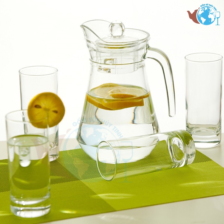 Bình rót nước mỏ vịt 1300ml GLASS JUG, bình thuỷ tinh đựng nước pha trà, đựng nước giải khát