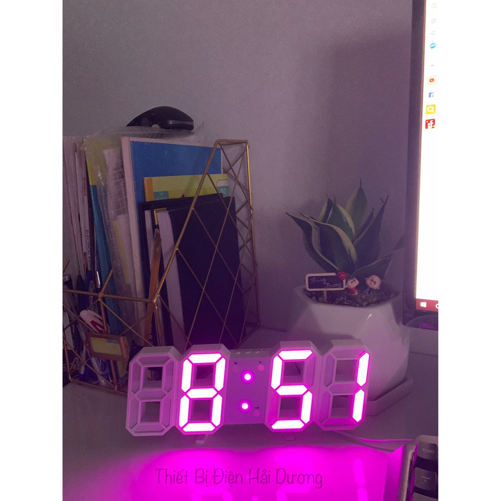 Đồng hồ LED 3D treo tường, để bàn thông minh TN623 Clock Smart