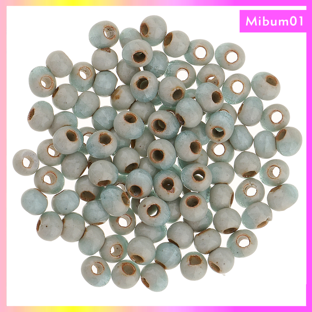 Set 100 hạt gốm tròn 6mm dùng làm trang sức thủ công độc đáo