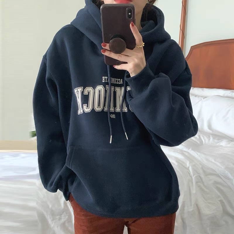 Áo hoodie unisex in chữ