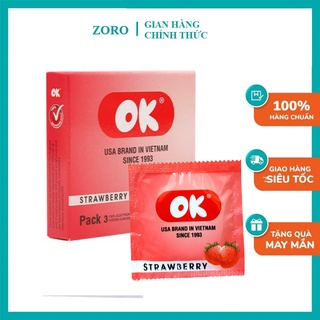 Bao cao su ok ,kéo dài thời gian siêu mỏng không bi nhiều gel bôi trơn với nhiều hương thơm  (Số lượng 1Bao)