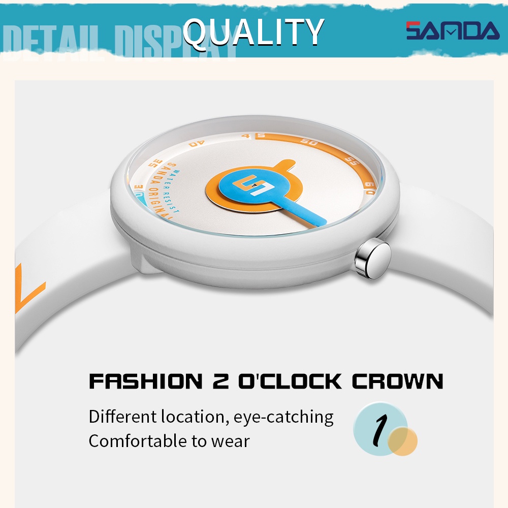 Đồng hồ thể thao Sanda P1109-4 mặt tròn chống thấm nước màu trơn thời trang