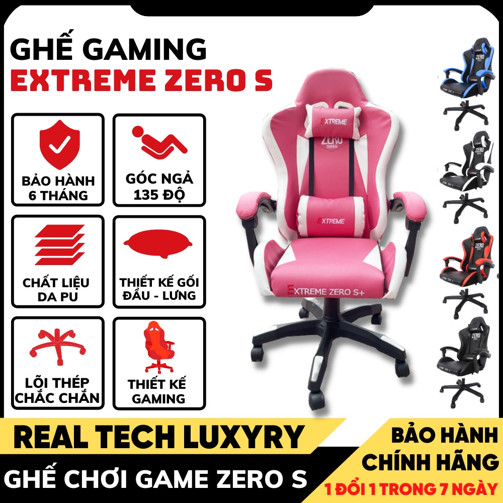 ☌✗✖Ghế Gaming, Chơi Game Đa Chức Năng Extreme Zero S học tập, làm việc chân xoay bọc da PU cao cấp